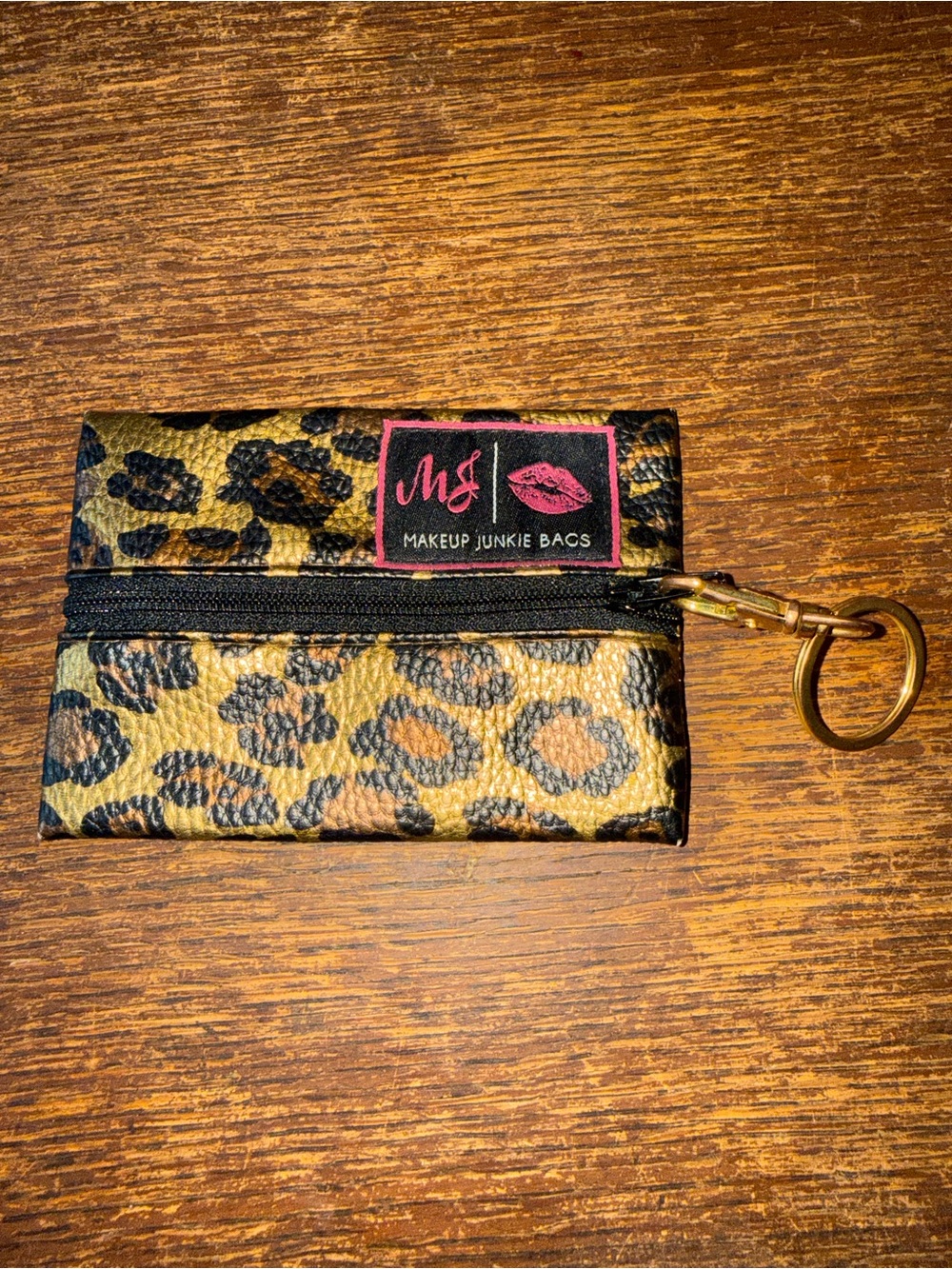 EUC Makeup Junkie Bag leopard mini bag - like new condition